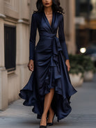 Luna | Satin Maxi Dress Ruffle Hem - Lumina Vancouver - Lumina Vancouver