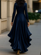 Luna | Satin Maxi Dress Ruffle Hem - Lumina Vancouver - Lumina Vancouver