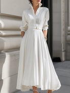Luna | Belted Shirt Dress Pleated Skirt - Lumina Vancouver - Lumina Vancouver