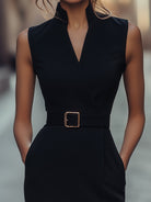 Isabelle | Belted Sleeveless Sheath Dress - Lumina Vancouver - Lumina Vancouver