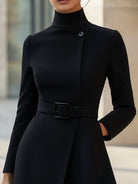 Nina | Asymmetric Belted A-Line Dress - Lumina Vancouver - Lumina Vancouver