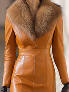 Mira | Faux Leather Maxi Dress With Fur - Lumina Vancouver - Lumina Vancouver