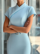 Alessandra | Asymmetrical Dress With Belt - Lumina Vancouver - Lumina Vancouver
