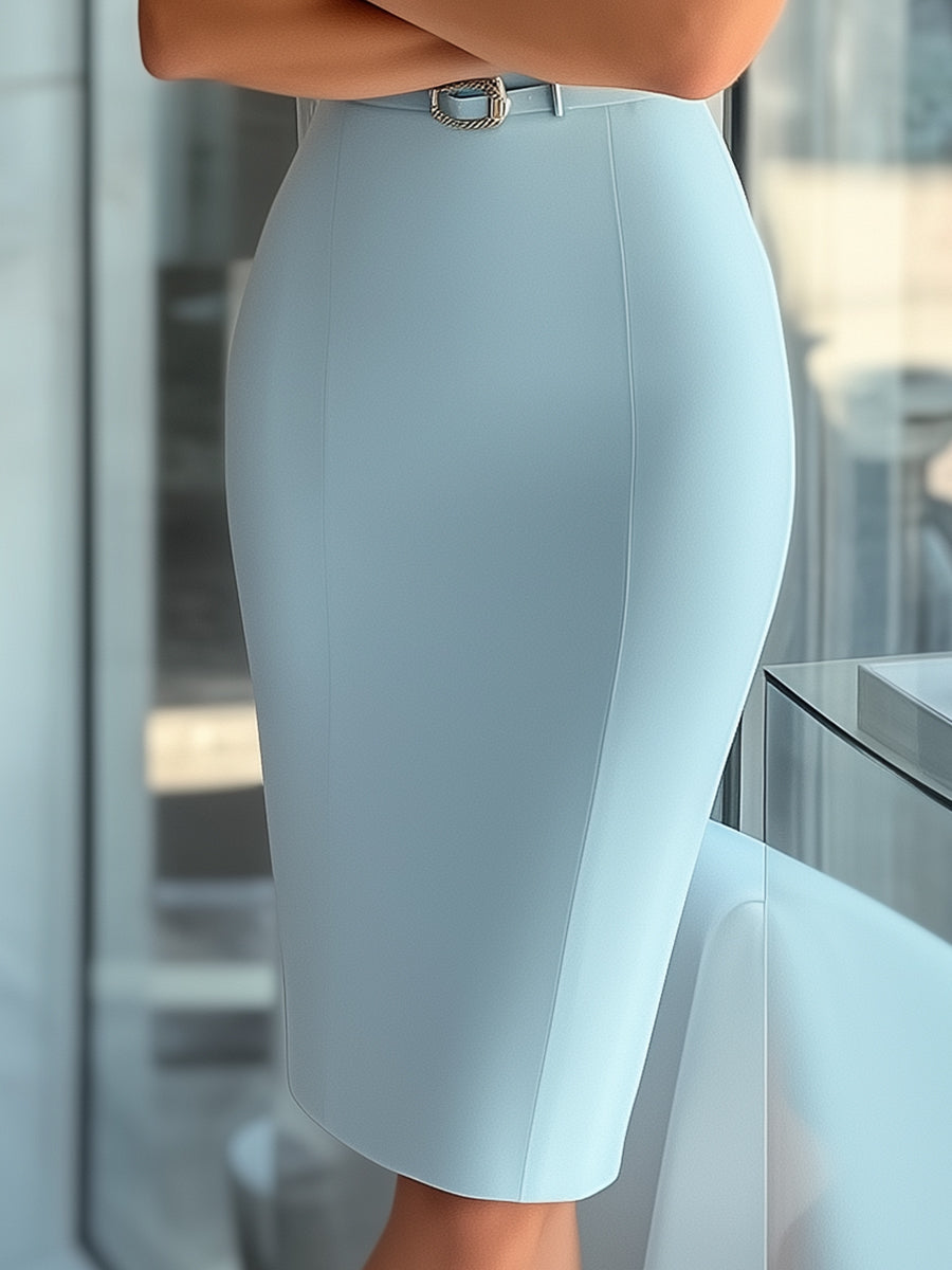 Alessandra | Asymmetrical Dress With Belt - Lumina Vancouver - Lumina Vancouver