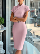 Alessandra | Asymmetrical Dress With Belt - Lumina Vancouver - Lumina Vancouver