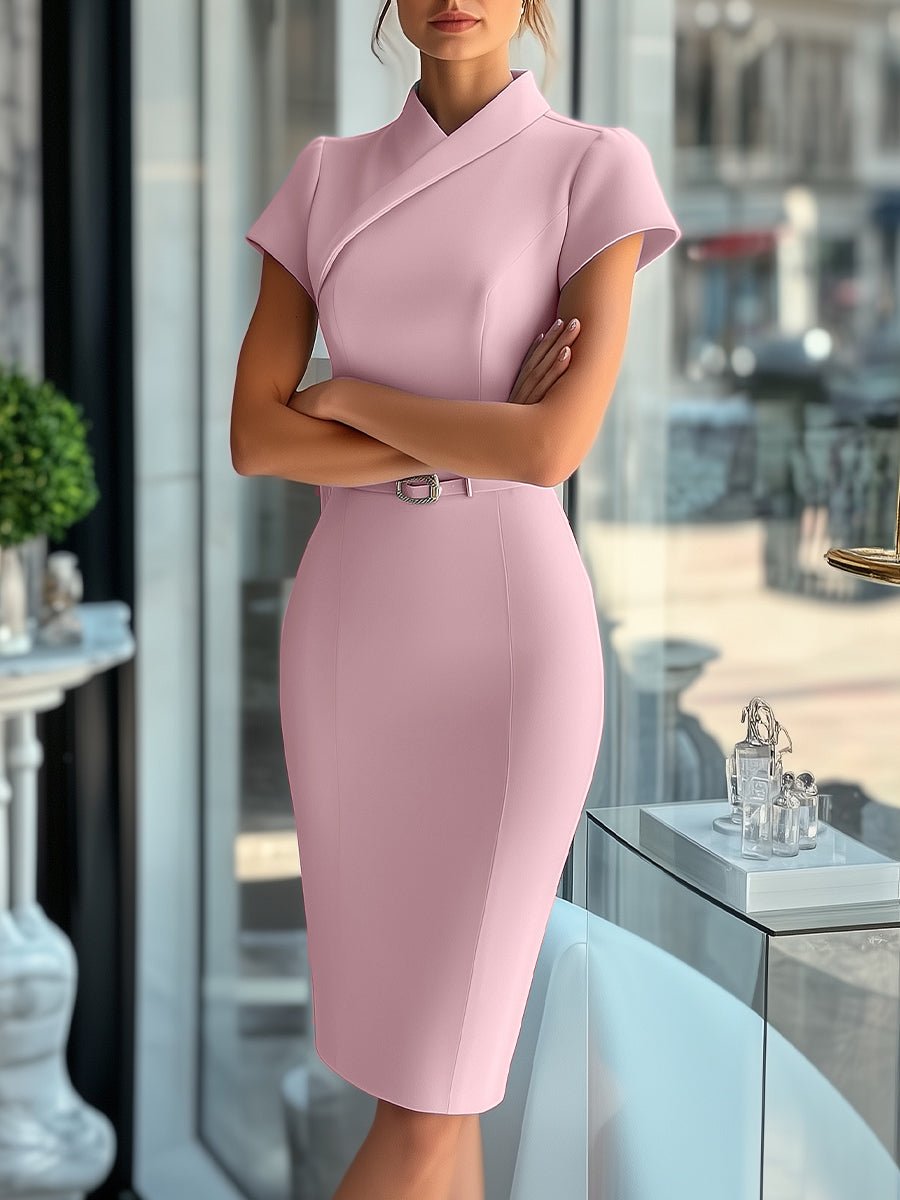 Alessandra | Asymmetrical Dress With Belt - Lumina Vancouver - Lumina Vancouver
