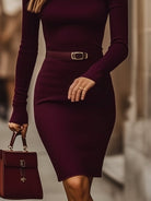 Luna | Stretch Cotton Turtleneck Dress - Lumina Vancouver - Lumina Vancouver