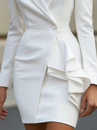Valentina | Blazer Dress With Ruffle - Lumina Vancouver - Lumina Vancouver