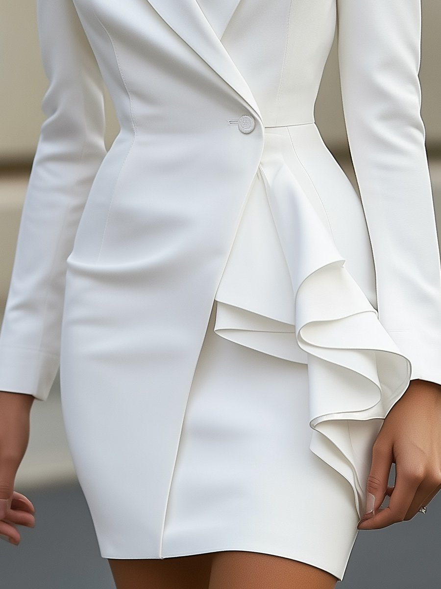 Valentina | Blazer Dress With Ruffle - Lumina Vancouver - Lumina Vancouver