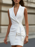 Camille | V Neck Sleeveless Blazer Dress - Lumina Vancouver - Lumina Vancouver