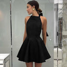 Women’s Halter Neck Dress – Backless A-Line – High Waist Fitted Cocktail Wear by Lumina Vancouver