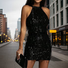 Women's Sequin Dress - Sleeveless Mini - Form-Fitting Cocktail Party Wear by Lumina Vancouver