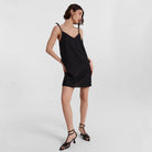 Women’s Slip Dress – Satin Fabric – Slim Fit – Mini Length – V-Neck Spaghetti Straps by Lumina Vancouver