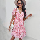 Women's A-Line Dress - V-Neck Short Sleeve - Lightweight Casual Outfit by Lumina Vancouver