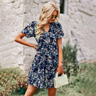 Women's A-Line Dress - V-Neck Short Sleeve - Lightweight Casual Outfit by Lumina Vancouver