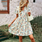Women's A-Line Dress - V-Neck Short Sleeve - Lightweight Casual Outfit by Lumina Vancouver