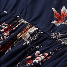 Women's Floral Dress - High Neck - Long Puff Sleeves - Cinched Waist - Flowy A-Line by Lumina Vancouver