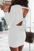 Women's Knitted Sweater Dress - Ribbed Texture - Long Sleeve - Fitted Mini Dress by Lumina Vancouver