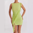 Women’s Bodycon Dress – Stretch Fabric – Sleeveless Backless – Ruffle Mini Party Wear by Lumina Vancouver