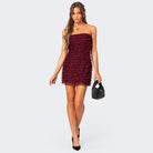 Women’s Strapless Mini Dress – Bodycon Fit – Ruffled Texture – Evening Party Wear by Lumina Vancouver