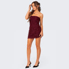 Women’s Strapless Mini Dress – Bodycon Fit – Ruffled Texture – Evening Party Wear by Lumina Vancouver