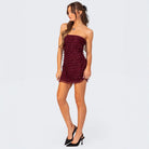 Women’s Strapless Mini Dress – Bodycon Fit – Ruffled Texture – Evening Party Wear by Lumina Vancouver