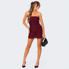 Women’s Strapless Mini Dress – Bodycon Fit – Ruffled Texture – Evening Party Wear by Lumina Vancouver