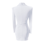 Women's Blazer Dress - Tailored Fit - Structured Shoulders - Deep V-Neck - Asymmetrical Hem by Lumina Vancouver