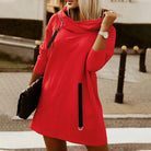Women’s Sweatshirt Dress – Oversized Fit – Cowl Neck – Cotton Knit Mini Casual Style by Lumina Vancouver