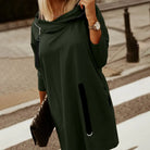 Women’s Sweatshirt Dress – Oversized Fit – Cowl Neck – Cotton Knit Mini Casual Style by Lumina Vancouver