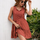 Women’s Mini Dress – A-Line Fit – Lace Bodice – Tiered Skirt – Sleeveless Cotton Blend by Lumina Vancouver