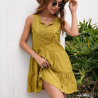 Women’s Mini Dress – A-Line Fit – Lace Bodice – Tiered Skirt – Sleeveless Cotton Blend by Lumina Vancouver