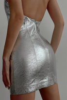 Women's Halter Mini Dress - Fitted Silhouette - Metallic Sheen - Party Wear by Lumina Vancouver