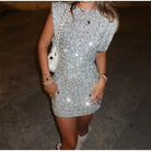 Women’s Mini Dress – Slim Fit – Sequin Fabric – Sleeveless Structured Shoulders by Lumina Vancouver