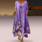 Women's Casual Dress - Relaxed Fit - Long Sleeve - Button Detail - Asymmetrical Hem by Lumina Vancouver