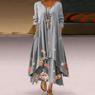 Women's Casual Dress - Relaxed Fit - Long Sleeve - Button Detail - Asymmetrical Hem by Lumina Vancouver
