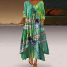 Women's Casual Dress - Relaxed Fit - Long Sleeve - Button Detail - Asymmetrical Hem by Lumina Vancouver