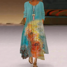 Women's Casual Dress - Relaxed Fit - Long Sleeve - Button Detail - Asymmetrical Hem by Lumina Vancouver