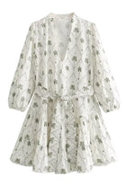 Women's Wrap Dress - V-Neck Tie Waist - A-Line Tiered Skirt - 3/4 Sleeve Elegant Fit by Lumina Vancouver