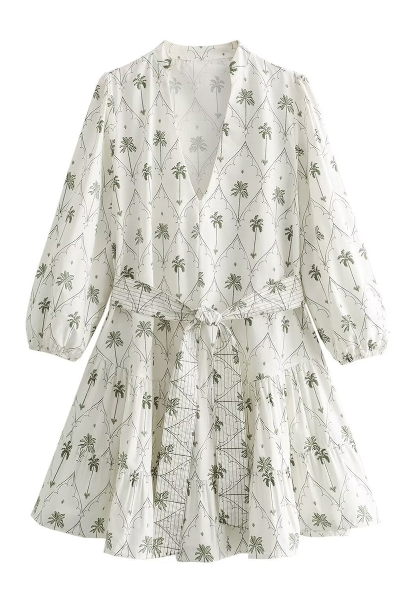 Women's Wrap Dress - V-Neck Tie Waist - A-Line Tiered Skirt - 3/4 Sleeve Elegant Fit by Lumina Vancouver