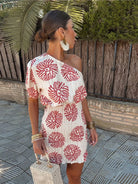 Women's One-Shoulder Dress - Asymmetrical Design - Cinched Waist - Lightweight Fabric by Lumina Vancouver