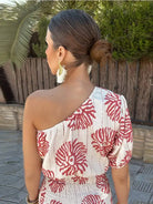 Women's One-Shoulder Dress - Asymmetrical Design - Cinched Waist - Lightweight Fabric by Lumina Vancouver