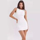 Women’s Mini Dress – Slim Fit – Soft Stretch Fabric – High Neck – Minimalist Style by Lumina Vancouver