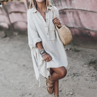 Women's Shirtdress - Loose Fit - Button-Down - Long Sleeve - Lightweight Casual Wear by Lumina Vancouver