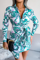 Women's Wrap Dress - V-Neck - Long Sleeve - Tie Waist - Short Length Stylish Fit by Lumina Vancouver