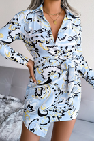 Women's Wrap Dress - V-Neck - Long Sleeve - Tie Waist - Short Length Stylish Fit by Lumina Vancouver
