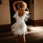 Women's Dress - Sleeveless Scoop Neck - Fringe Detailing - Form-Fitting Party Wear by Lumina Vancouver