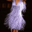 Women's Dress - Sleeveless Scoop Neck - Fringe Detailing - Form-Fitting Party Wear by Lumina Vancouver