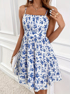 Women's Sleeveless Sundress - Floral Print - Square Neck - Lightweight Flowy Fit by Lumina Vancouver