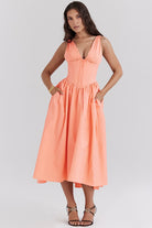 Women's Evening Dress - Sleeveless V-Neck - Fitted Bodice - Flowing Elegant Silhouette by Lumina Vancouver